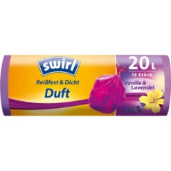 Besorgen 💯 Melitta Swirl Duft Müllbeutel Vanille Lavendel Mit Zugband 20 Liter 12 Beutel 😀