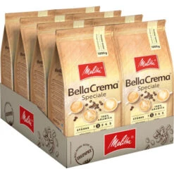 Großhandel 💯 MELITTA Ganze Kaffeebohnen BellaCrema Speciale 8x1 Kg Milder Geschmack Stärke 2 ⌛