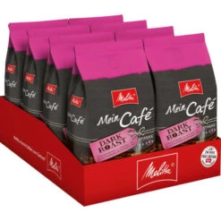 Großhandel ✨ MELITTA Ganze Kaffeebohnen Mein Café Dark Roast 8x1 Kg Charaktervoll Intensiv ✔️