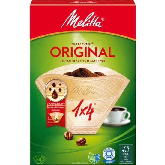 Neu 😉 Melitta Kaffeefiltertüte Typ 1x4 206810 Naturbraun 80 St./Pack. 🧨 2 Neu 😉 Melitta Kaffeefiltertüte Typ 1x4 206810 Naturbraun 80 St./Pack. 🧨 - Image 2
