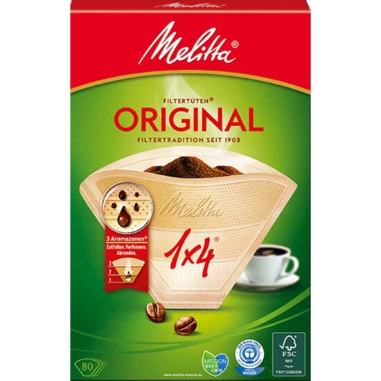 Neu 😉 Melitta Kaffeefiltertüte Typ 1x4 206810 Naturbraun 80 St./Pack. 🧨 3 Neu 😉 Melitta Kaffeefiltertüte Typ 1x4 206810 Naturbraun 80 St./Pack. 🧨 - Image 3