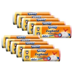 Aktion 🤩 Melitta Swirl Müllbeutel Mit Zugband Reissfest Und Tropfsicher 60L 10er Pack ⭐