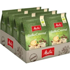 Bestpreis ⭐ MELITTA Ganze Kaffeebohnen BellaCrema Bioqualität 8x 750g Weicher Ausbalancierter Körper ❤️