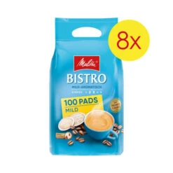 Besorgen 🤩 MELITTA Kaffeepads Bistro Mild 8 X 100 Pads Je 700g Großpackung Mild-aromatisch 🧨