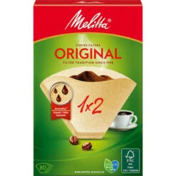 Schlussverkauf 😍 Melitta Original Kaffeefilter Filtertüten 1x2 Naturbraun 80 Stück ❤️